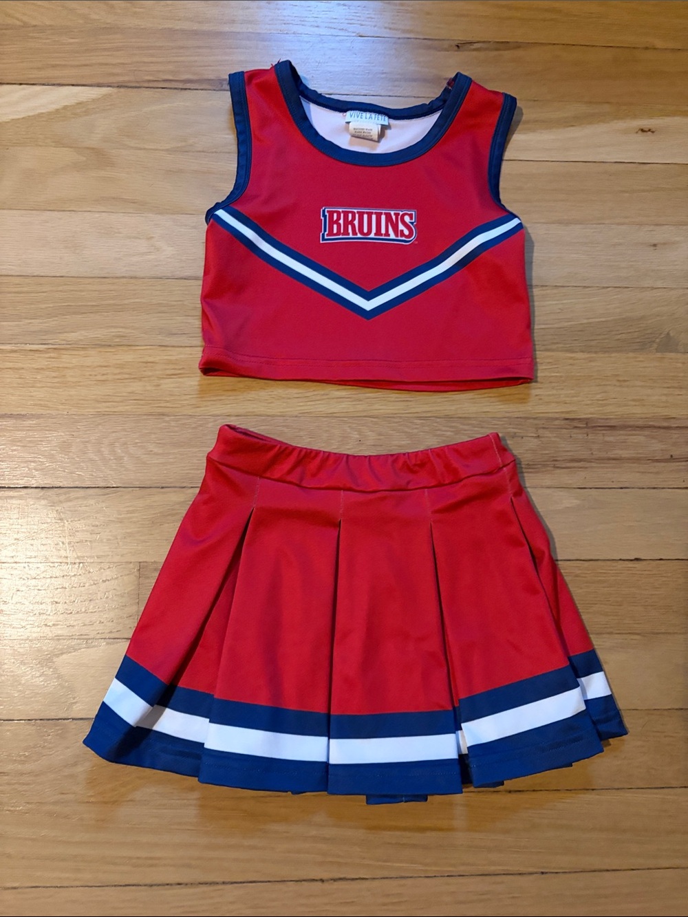 BRUINS Red Girls' Cheer Skirt and Crop Top Costume Set